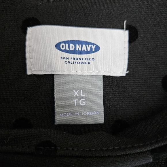 Old Navy Shift Dress Black Jack Polka Dot Bell Long Sleeve Zip Back LBD - Picture 7 of 9